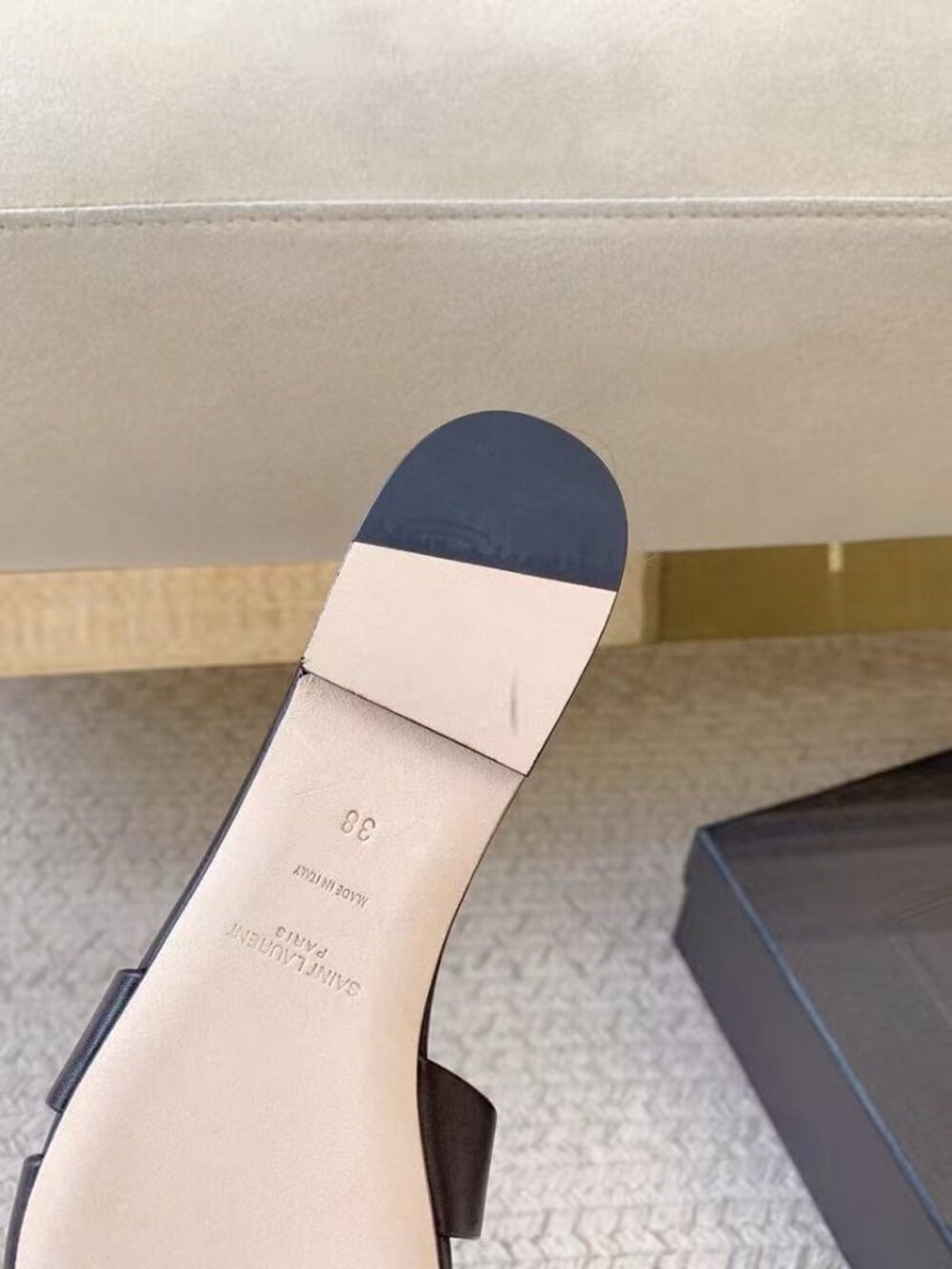 Saint Laurent Black Braided Leather Slide Mules - Picture 6 of 6